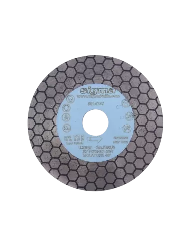 1 - Disco diamantato d 115 a lunga durata per taglio e molatura Sigma 075e