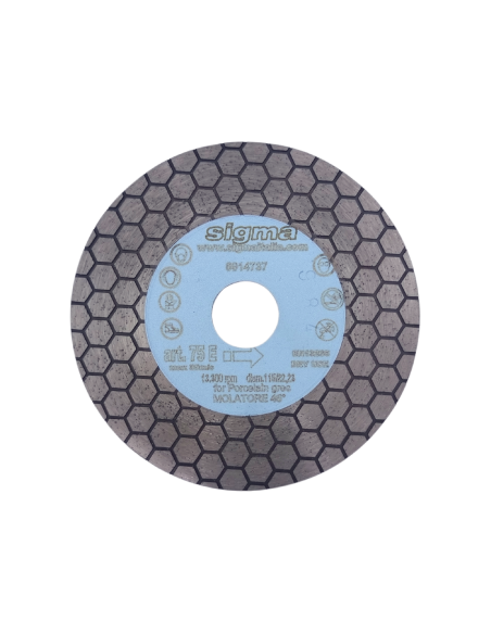 1 - Disco diamantato d 115 a lunga durata per taglio e molatura Sigma 075e