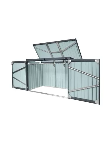 Contenitore per rifiuti in acciaio 3 bidoni x 240 lt Zipper zi-mtb3