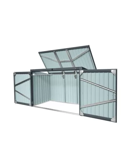 Contenitore per rifiuti in acciaio 3 bidoni x 240 lt Zipper zi-mtb3