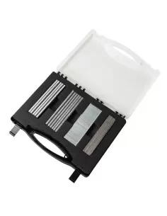 Valigetta con graffe e chiodi metallici Scheppach per fissatrice pneumatica