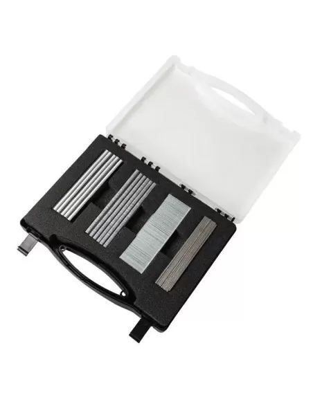 Valigetta con graffe e chiodi metallici Scheppach per fissatrice pneumatica