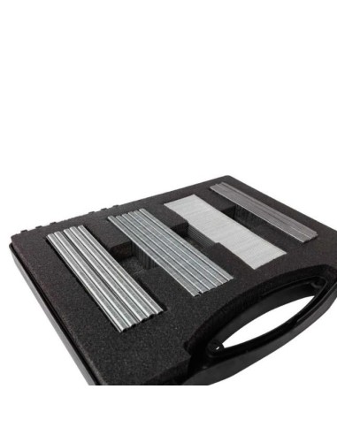 Valigetta con graffe e chiodi metallici Scheppach per fissatrice pneumatica