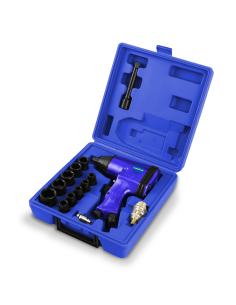 1 - Kit avvitatore impulsi 1/2" pistola pneumatica aria compressa con 10 bussole GOODYEAR gy17atk