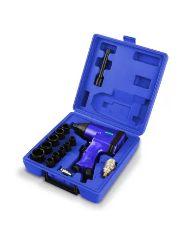 1 - Kit avvitatore impulsi 1/2" pistola pneumatica aria compressa con 10 bussole GOODYEAR gy17atk