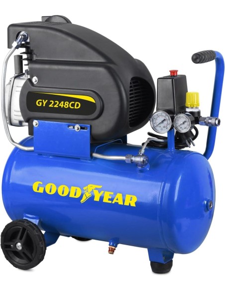 1 - Compressore aria 2 hp 24 lt 8 bar lubrificato 230 V GOODYEAR gy2248cd