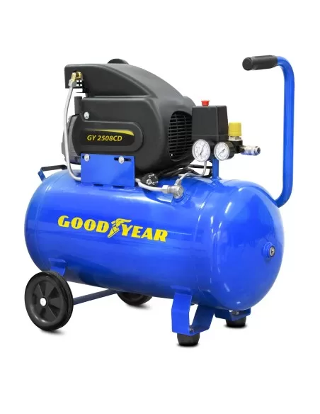 1 - Compressore aria 2 hp 50 lt 8 bar lubrificato 230 V GOODYEAR gy2508cd