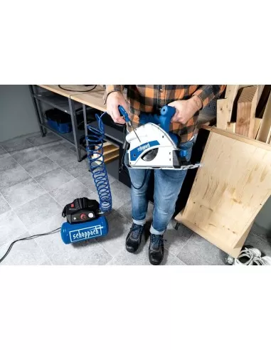 Compressore aria portatile 1.6hp 6lt 8barcon 5 accessori e tubo Scheppach hc06