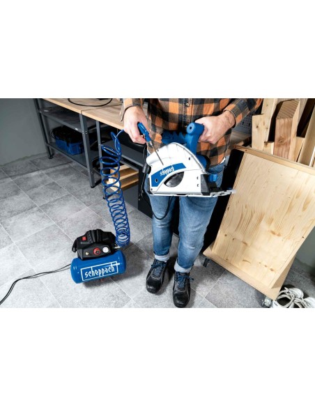 Compressore aria portatile 1.6hp 6lt 8barcon 5 accessori e tubo Scheppach hc06