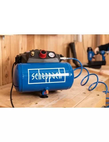 Compressore aria portatile 1.6hp 6lt 8barcon 5 accessori e tubo Scheppach hc06