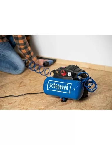 Compressore aria portatile 1.6hp 6lt 8barcon 5 accessori e tubo Scheppach hc06