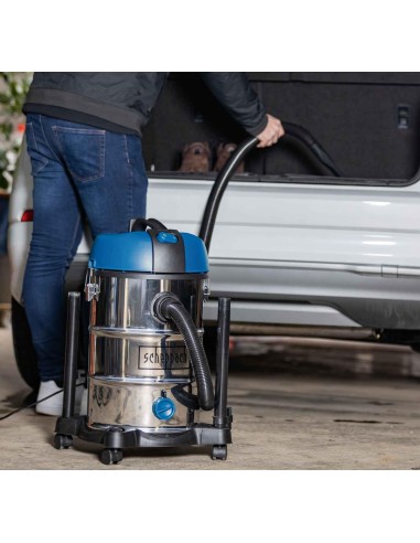 Bidone aspiratutto e aspiraliquidi in inox 30lt Scheppach nts30v2