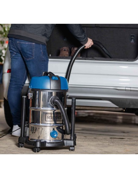 Bidone aspiratutto e aspiraliquidi in inox 30lt Scheppach nts30v2