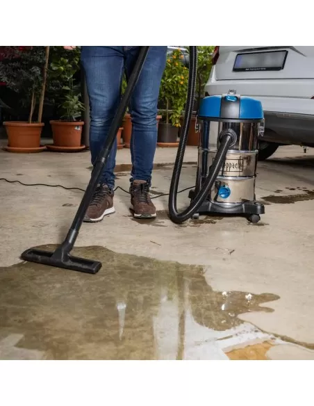 6 - Bidone aspiratutto e aspiraliquidi in inox 30lt Scheppach nts30v2