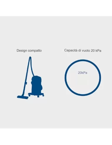 9 - Bidone aspiratutto e aspiraliquidi in inox 30lt Scheppach nts30v2