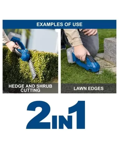 5 - Forbici 2in1 taglia erba e siepi 20v senza batteria ixes Scheppach c-htgs200-x
