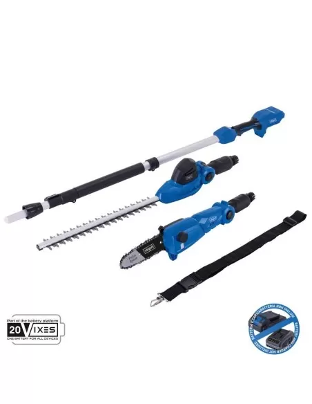 Potatore tagliasiepi 2in1 con asta 20v senza batteria ixes Scheppach c-phts410-x
