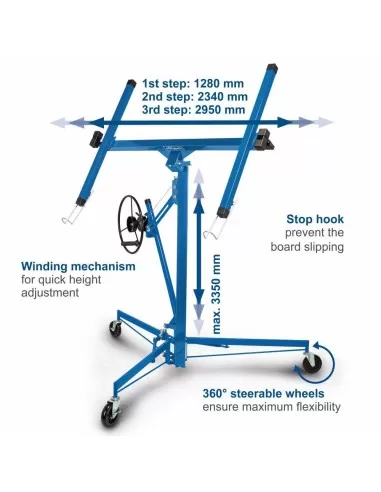 2 - Sollevatore alza lastre per cartongesso Scheppach tbl400