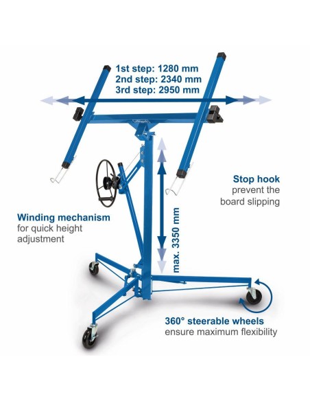 Sollevatore alza lastre per cartongesso Scheppach tbl400