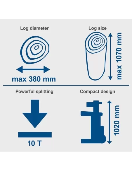 Spaccalegna elettrico verticale 10 ton. Scheppach compact 10t 3150W 400v