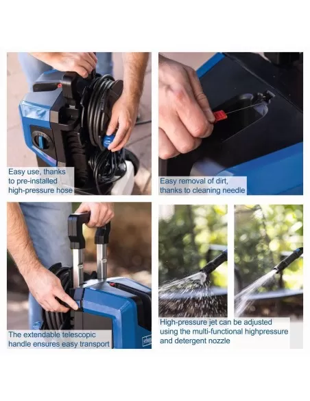 Idropulitrice 180 bar Scheppach hce3000 acqua fredda 480 l/h 2400W