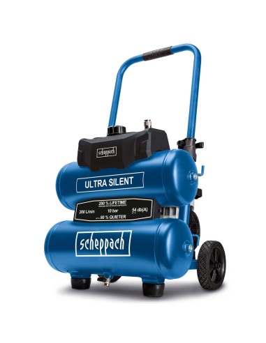 1 - Compressore aria super silenziato 20 lt 10 bar Scheppach hc20si-twin