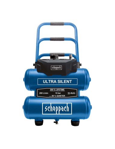 2 - Compressore aria super silenziato 20 lt 10 bar Scheppach hc20si-twin