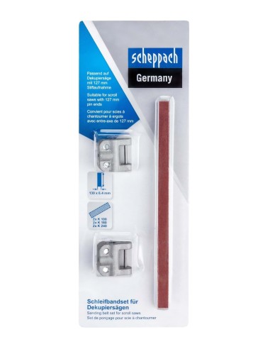 1 - Set 6 pz nastri abrasivi per seghe da traforo 127 mm k100/k180/k240 Scheppach