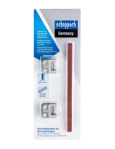 1 - Set 6 pz nastri abrasivi per seghe da traforo 127 mm k100/k180/k240 Scheppach