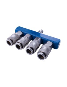 Deviatore ad aria compressa a 4 vie con rubinetti rapidi Scheppach