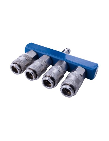 Deviatore ad aria compressa a 4 vie con rubinetti rapidi Scheppach