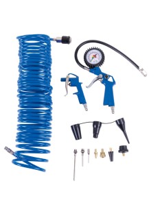 Set di accessori per compressore 14 pezzi incluso tubo da 10 mt Scheppach