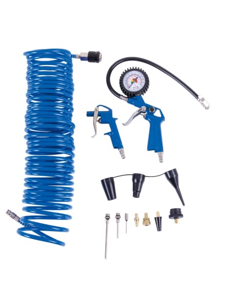 Set di accessori per compressore 14 pezzi incluso tubo da 10 mt Scheppach