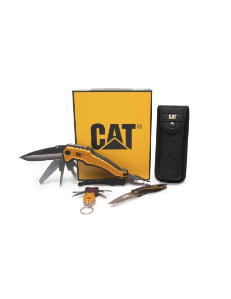 1 - Confezione regalo 2 coltelli tascabili e 1 portachiavi Cat - Caterpillar 240125