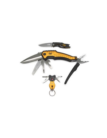 2 - Confezione regalo 2 coltelli tascabili e 1 portachiavi Cat - Caterpillar 240125