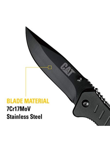 3 - Coltello serramanico lama drop point 20 cm Cat - Caterpillar 980012