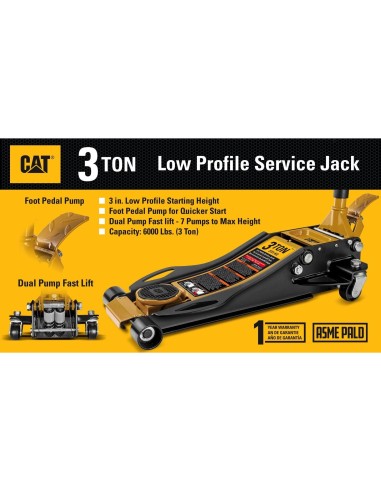 5 - Cric idraulico a carrello professionale 3 tonnellate Cat - Caterpillar 980233