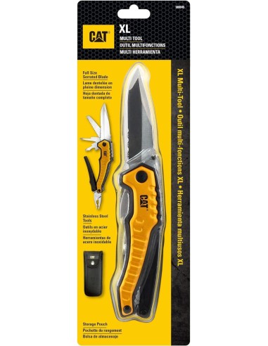 8 - Coltello serramanico multifunzione XL 9in1 con custodia Cat - Caterpillar 980381