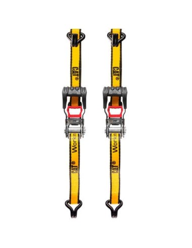 6 - Set 2 cinghia di ancoraggio a cricchetto da 2,5cmx5mt Cat - Caterpillar 980491IE