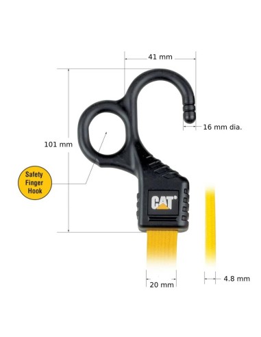 3 - Set 2 corda elastica 60cm gancio a J Cat - Caterpillar 980504IE