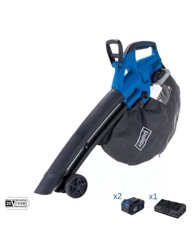 1 - Soffiatore 2x20v 2 batterie 4.0Ah e doppio caricatore ixes Scheppach bc-blv720-x