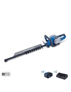 1 - Tagliasiepi 2x20v 4 batteria 4.0Ah doppio caricatore ixes Scheppach bc-ht720-x