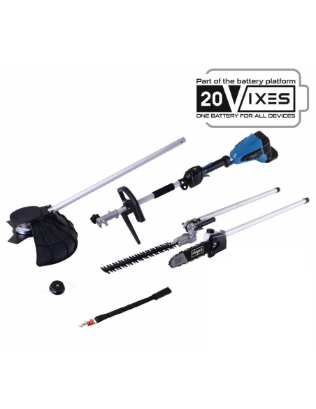 Decespugliatore 4in1 2 batterie 4 Ah doppiocaricatore ixes Scheppach bc-mfh400-x