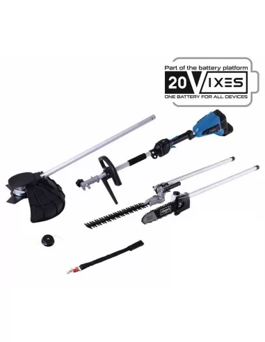 Decespugliatore 4in1 4 batterie 4 Ah doppiocaricatore ixes Scheppach bc-mfh400-x