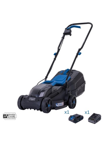 Rasaerba 20v 32cm 1 batteria 2.0Ah e caricabatteria ixes Scheppach bc-mp320-x