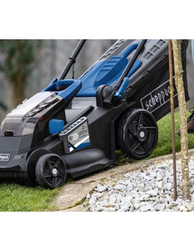 Rasaerba 38cm 2 batterie 2.0Ah e doppiocaricabatterie ixes Scheppach bc-mp380-x