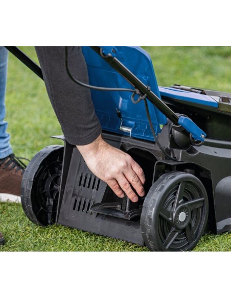 Rasaerba 38cm 2 batterie 2.0Ah e doppiocaricabatterie ixes Scheppach bc-mp380-x