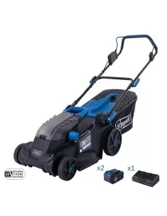 Rasaerba 38cm 2 batterie 4.0Ah e doppiocaricabatterie ixes Scheppach bc-mp380-x