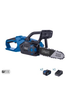 Motosega 20v 2 batteria 4.0 Ah e caricabatteria ixes Scheppach c-cs254-x