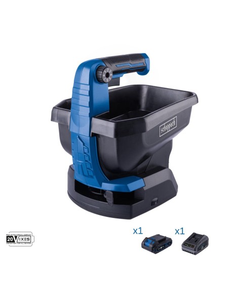Spargitore 20v 1 batteria 2.0Ah + caricabatteria ixes Scheppach c-gps800-x